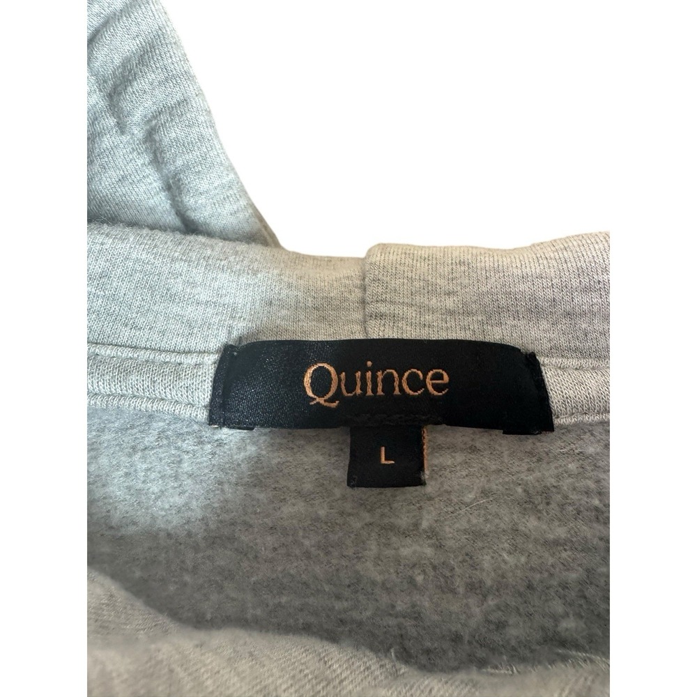 Quince Women's Supersoft Fleece Pullover Hoodie Heather Gray Casual Loungewear L - Picture 5 of 7